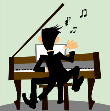 Happy pianist