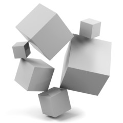 3d cubes isolated on a white