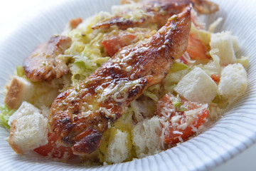 salad with crouton and meat