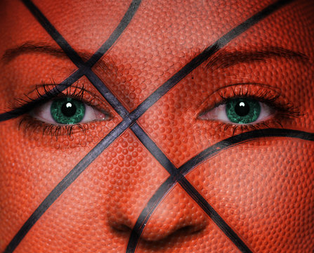 Basketball Pattern On Woman Face