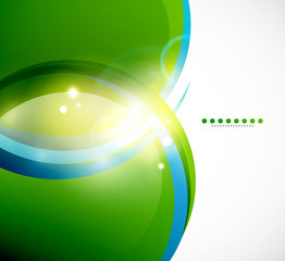 Detailed green wavy vector abstract background
