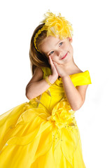 Portrait of cute little girl in princess dress © svetamart