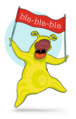 Monster demonstrating streamer vector illustration