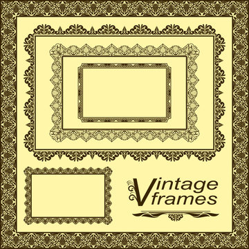 Vintage frames - vector set.