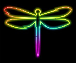 Dragonfly Psychedelic Neon Light-Libellula Colore Psychedelico