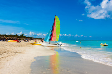 The famous beach of Varadero in Cuba