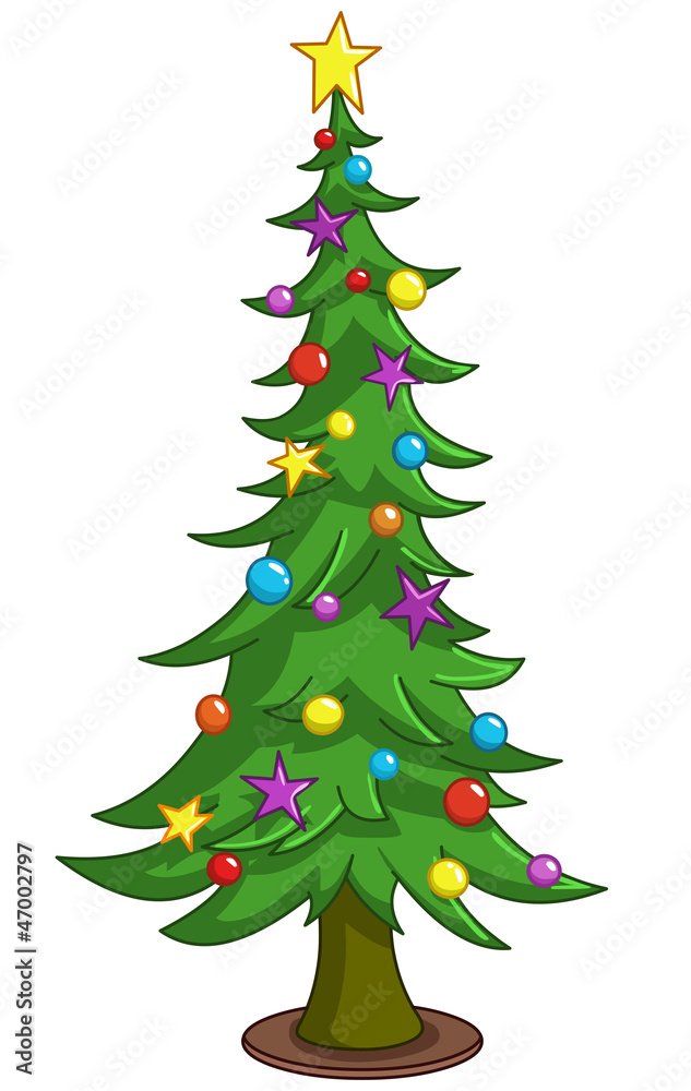 Wall mural cartoon christmas tree