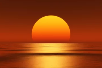 Fotobehang Zonsondergang aan zee mooie zonsondergang