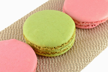 Colorful macaroons in the plate