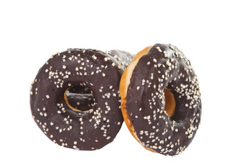 donut with chocolate isolated