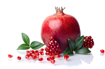 pomegranate isolated on the white background