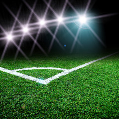 Fototapeta na wymiar boisko do piłki nożnej z oświetleniem