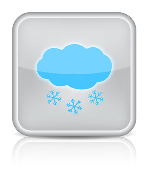Weather web icon with snow on white background.