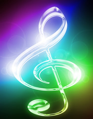 Glowing musical note