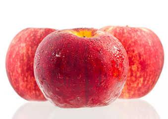Three red  apple .