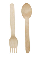 Set of fork and spoon, isolated on white background.