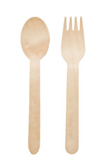 Set of fork and spoon, isolated on white background.