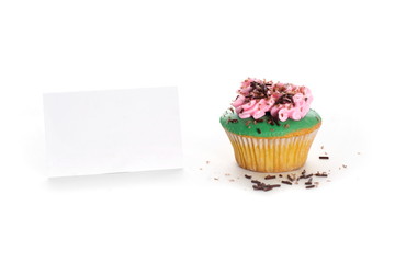 Cup cake on white background