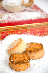 Christmas balls with sweet and gift box