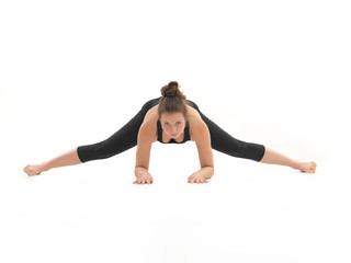 Fototapeta na wymiar demonstration of stretching yoga pose