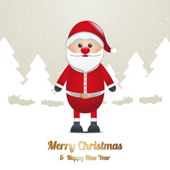 santa winter snow tree landscape brown white