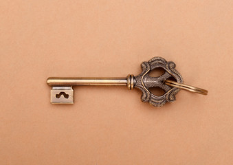 antique keys on wooden table