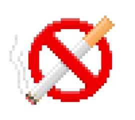 Foto op Plexiglas Pixel Pixel niet roken teken. Vector illustratie.