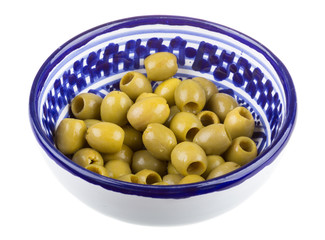 Olives over white background