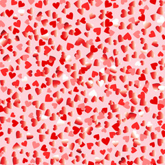 seamless background with shiny hearts