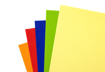 corrugated coloured cardboard on a white background