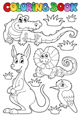 Garden poster For kids Coloring book Australian fauna 2