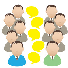 crowd of people. dialogue