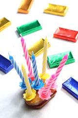 isolated birthday candles