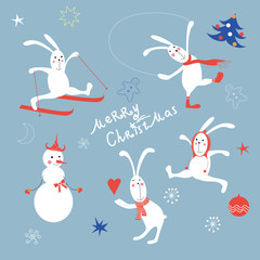 Christmas background,snowmen Group