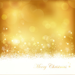 Golden glowing Christmas background