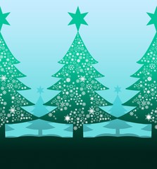 Nice Christmas tree illustration pattern