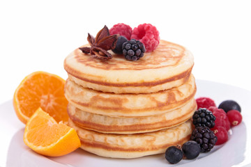 pancakes with berries fruits