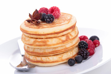 pancakes with berries fruits