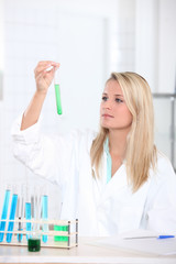 Young student in the laboratory