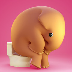 3D elephant seated on toilet bowl (toilet Sign for women)