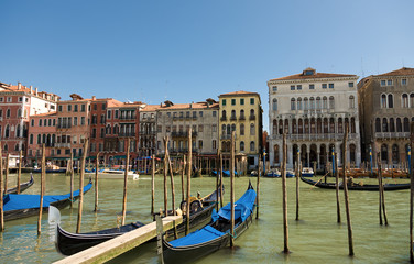 Fototapeta na wymiar Gondola na Canal Grande Wenecja, Włochy