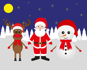 Santa Claus and Snowman Christmas reindeer