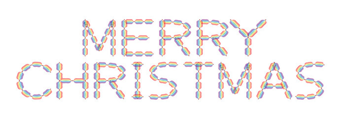 Merry Christmas made in rainbow colors