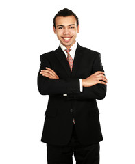 A portrait of a businessman standing