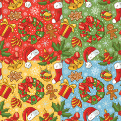 Christmas seamless pattern set