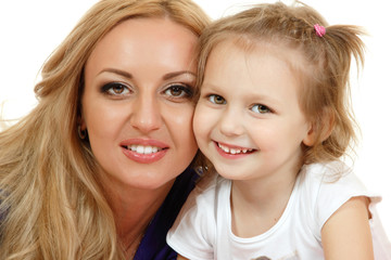 Portrait of happy mother with liitle daughter