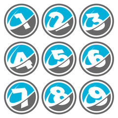 Swoosh Number Icons