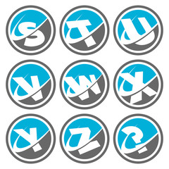 Swoosh Alphabet Icons Set 3