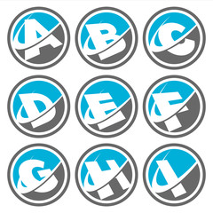 Swoosh Alphabet Icons Set 1