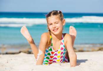 Adorable girl on the beach